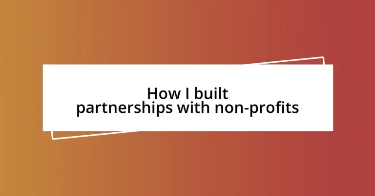 How I built partnerships with non-profits